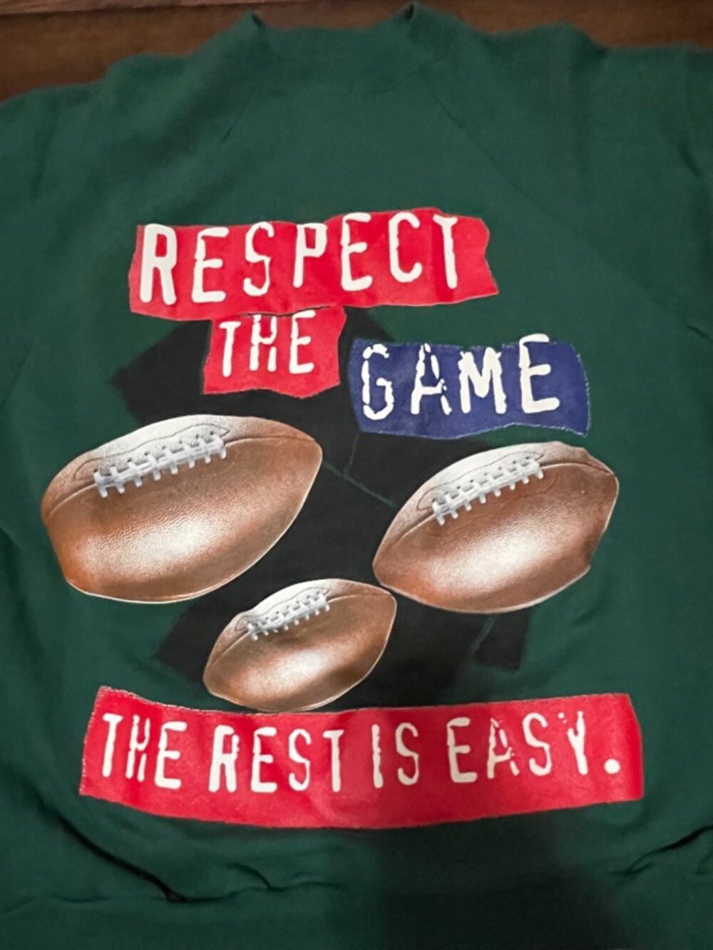 Hanes Activewear Football Respect the Game Graphic Crewneck Sweatshirt NFL XL - Picture 2 of 9